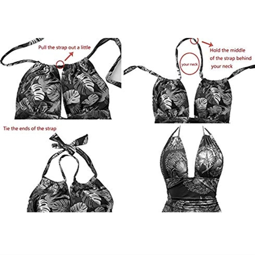 Maternity Swimsuit with Ruching Sz Large - Picture 7 of 7